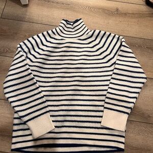 J. Crew Cashmere Striped blue and White sweater Sweater
